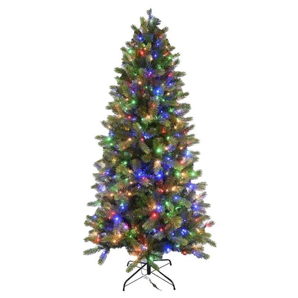 Celebrations Holiday Bright Lights 1-2 Tree 7 ft. Full LED 450 ct Cayce Pine Color Changing Christmas Tree TFCP7CCA - main